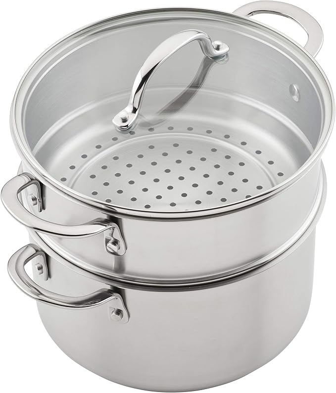 Rachael Ray 70033 Professional Stainless Steel/Hard Anodized Nonstick Cookware Pots and Pans Set, 11 Piece - Gray and Silver - Image 7