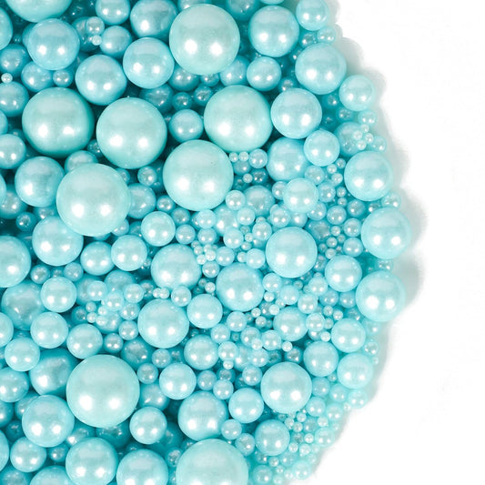 Kasvan Blue Pearl Sugar Sprinkles - Edible Candy Pearls 130g/4.58 Oz, Mix Size, Baking Cake Decorations, Ice Cream Toppings and Cookie Decorating, Wedding Party Chirstmas Supplies