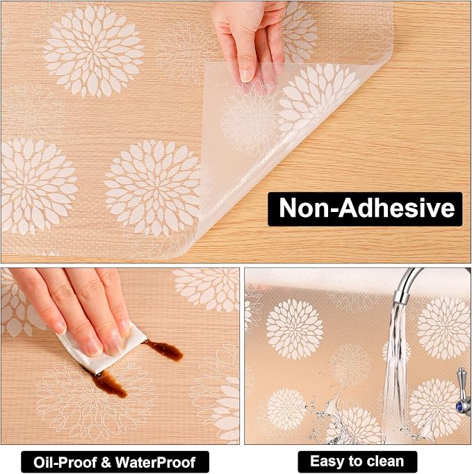 Cooyes Shelf Liners for Kitchen Cabinets Waterproof Kitchen Cupboard Mats - Image 6