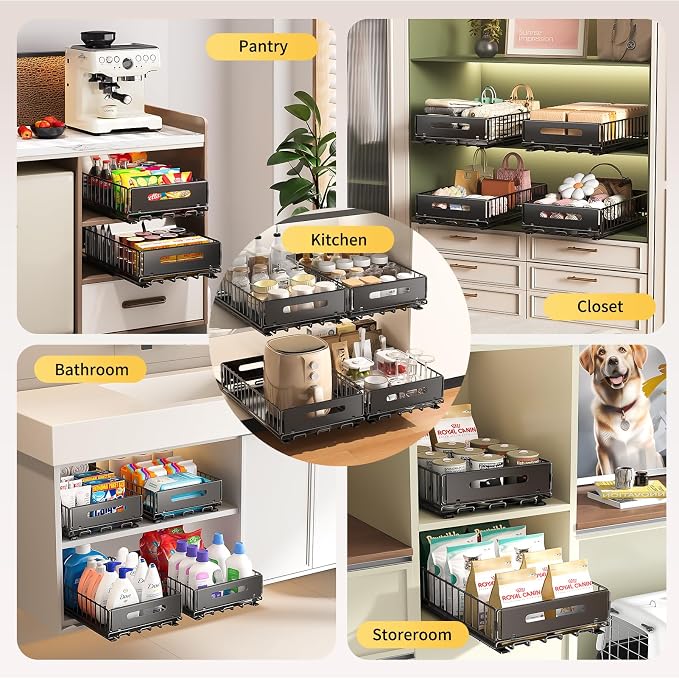 PureBox Pull Out Cabinet Organizer,Deep Storage for pantry,kitchen cabinets - Image 5