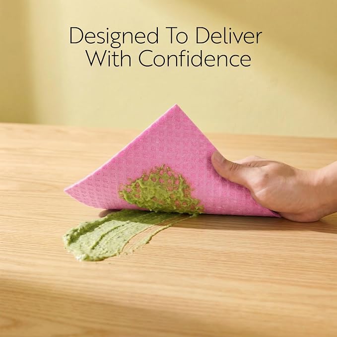 Restaurantware Pink Reusable Swedish Dishcloth, 6.8 x 7.7 in, 10 Pack - Image 7