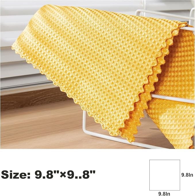 JOYMOOP Microfiber Cleaning Cloth, Reusable Absorbent Microfiber Cleaning Cloths, Kitchen Dish Cloth Waffle Weave 5 Pack, Mixed Color, 9.8×9.8inch - Image 7