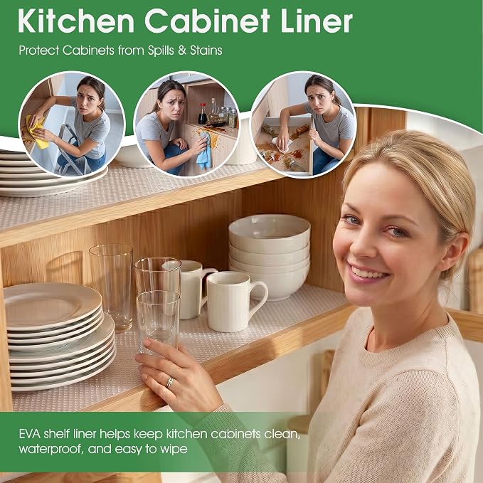 Shelf Liners for Cabinets Clear: 15.8" W x 240" L Drawer Liner for Kitchen - Image 3
