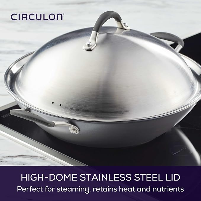 Circulon A1 Series Nonstick Induction Wok with Lid, 14-Inch, Graphite - Image 6