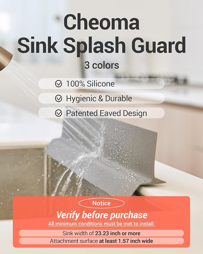 DEARCUS Kitchen Sink Splash Guard 23 Inch – Soft Silicone Water Shield Keeps Clothes & Countertops Dry, Strong Suction Non-Slip, No More Wet Sleeves or Sore Arms – Dishwasher Safe (Deep Green) - Image 2