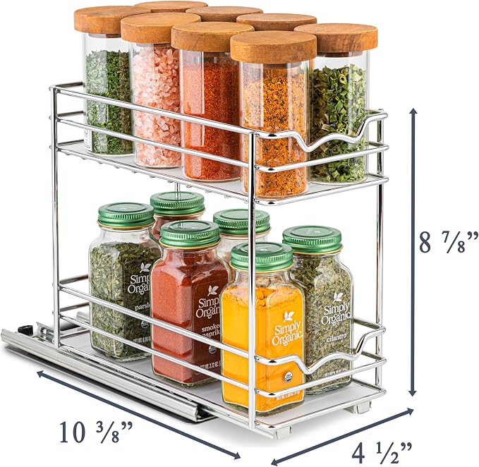 Pull Out Cabinet Organizer for Spices, Cans 4-1/2"W x 10-3/8"D x 8-7/8"H - Image 3