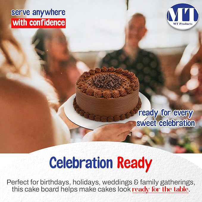 MT Products Corrugated White Cardboard Cake Board or Pizza Circle 14 inch - Sturdy Cake Base for Displaying Cakes, Bread and Desserts (Case of 250) - Made in The USA - Image 5