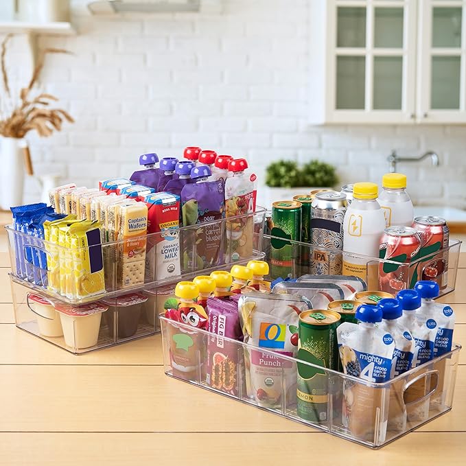 ClearSpace Pantry Storage Bins with Removable Dividers, XL, 4 Pack | Pantry storage bin for organizing food items, kitchen essentials, and refrigerator storage - Image 5