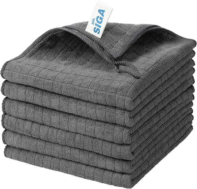 MR.SIGA Microfiber Cleaning Cloths, All Purpose Cleaning Towels, Pack of 6 by MRSIGA
