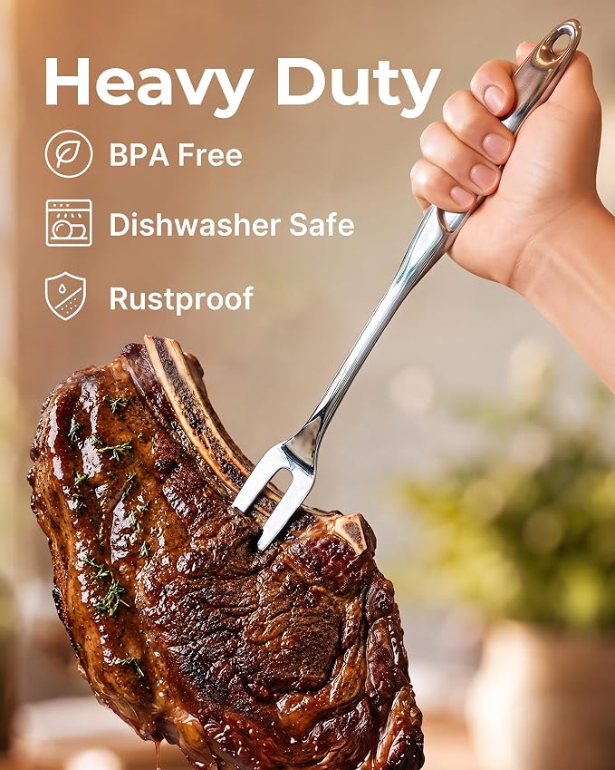 Zulay Kitchen Stainless Steel 5 Piece Cooking Utensil Set | Stainless Steel Kitchen Utensil - Durable Kitchen Gadgets - Metal Kitchen Accessories - Easy to Clean Tools - 5 Piece Set - Image 4