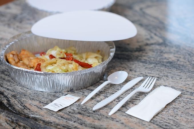 EcoQuality 8" Round Aluminum Foil Pans with Board Lids - Disposable Containers with Foldable Walls for Pie Baking, Cooking, Serving, Reheating, and Storing - Freezer and Oven Safe Tart Pan 300 Pack - Image 8