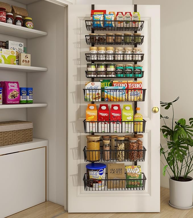 Mefirt 8-Tier Black Over The Door Pantry Organizer, Hanging Shelves by Mefirt