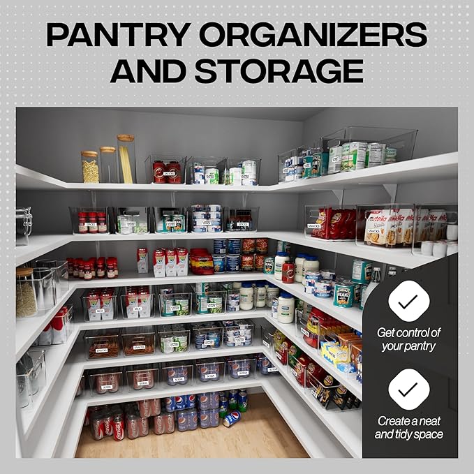ClearSpace Clear Plastic Storage Bins – Pantry Organizers & Storage Containers, Cabinet Organizer - Home Organization Must Haves for Kitchen, Laundry Room, Office, Closet, Garage & Freezer | Clear plastic storage bins for pantry, cabinet, kitchen, laun... - Image 2