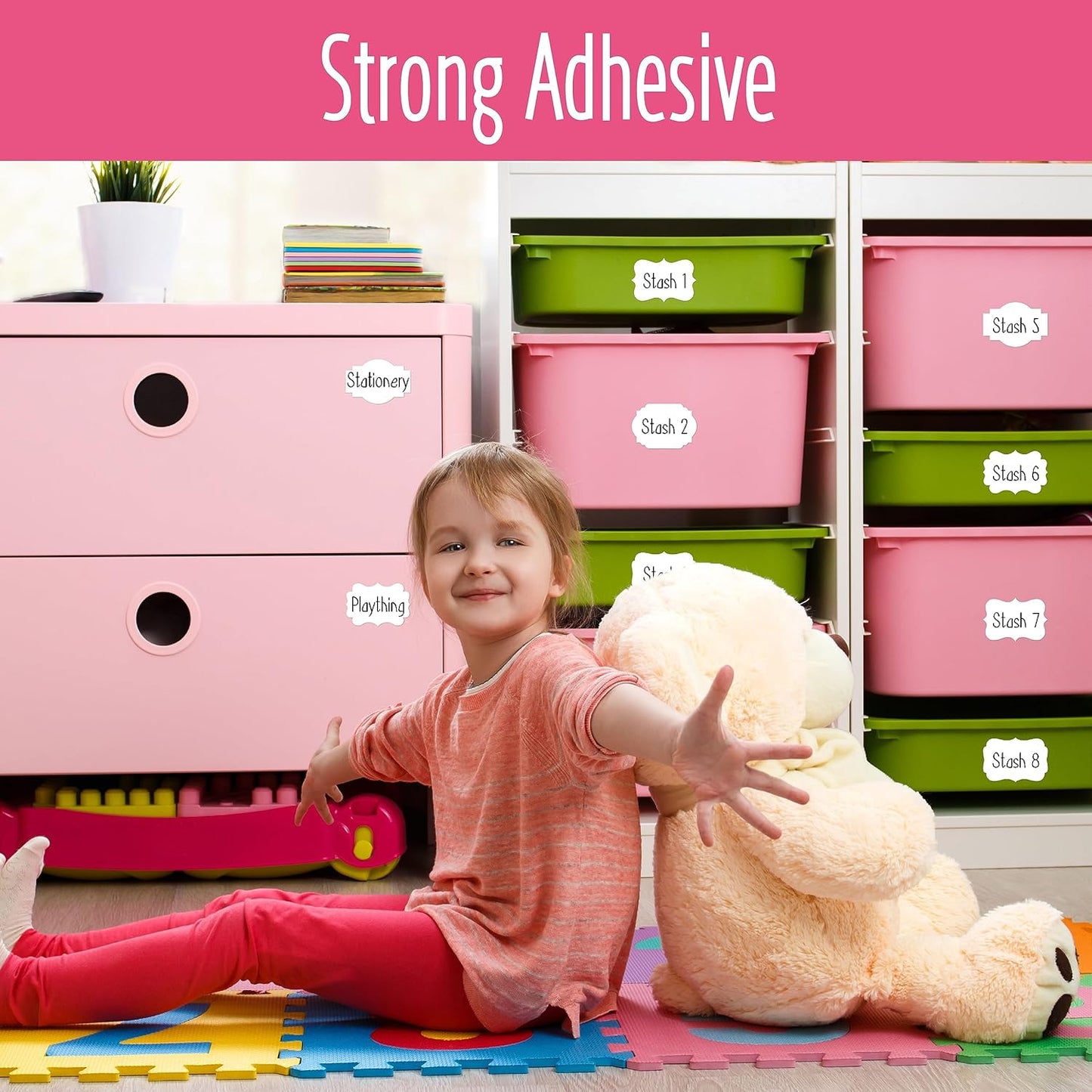 300 PCS White Stickers, 5 Fancy Shapes Labels Blank Stickers Roll White Name Tags with Permanent Adhesive for File Folders, Food Jars, Gift Tags, Home Office Business Uses (2” x 3”)