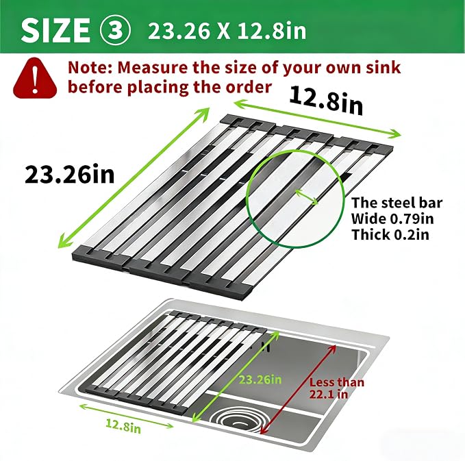 Over the Sink Kitchen Dish Drying Rack Organizer - Image 3