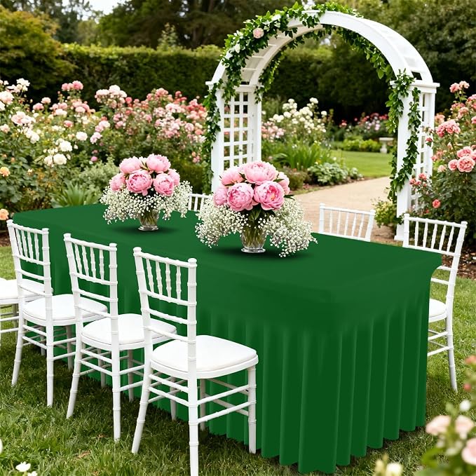Moosfor 2 Pack Spandex Fitted Rectangle Tablecloth, Elastic Table Skirt - Image 7