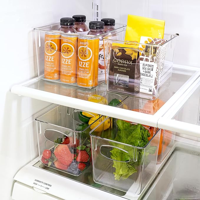 Sorbus Fridge Organizers and Storage, Clear Plastic Bins (Small, 8 Pack) | Easy-access organization for freezers, shelves, drawers, closets and pantries; supports sorting and visibility. - Image 6