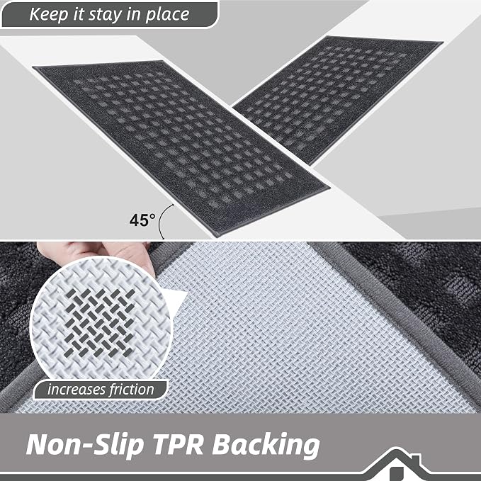 BEQHAUSE Dirt Trapper Door Mats 24"x36", Non Slip Washable, Dark Grey - Image 5