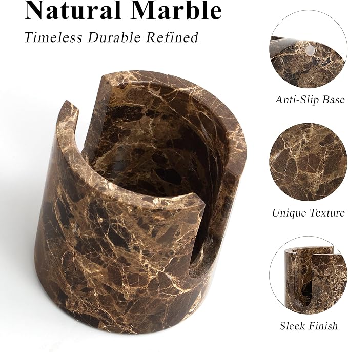 Natural Marble Sponge Holder, Drying Rack for Kitchen Sink - Dark Brown - Image 2