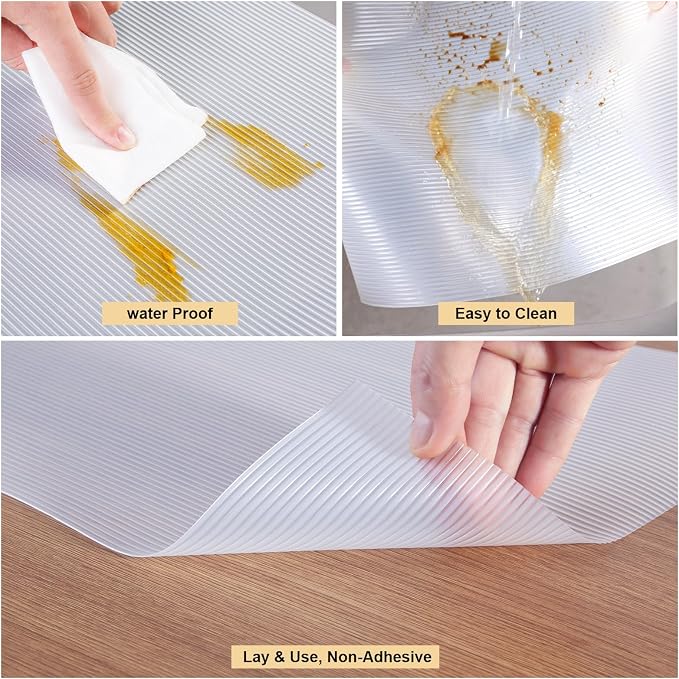 Shelf Liner, 20 Inches x 20 FEET Non-Slip Kitchen Cabinet Liner, Washable Oil-Proof Non-Adhesive Contact Paper for Kitchen Drawer, Cabinet, Shelves, Refrigerator, Storage, Desks, coutertops - Image 3