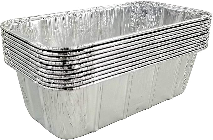 PACTOGO Loaf Pans - Disposable Aluminum Foil 1 1/2 lb. Bread Tins 8.5" X 4.5" X 2.3" with Clear Plastic Dome Lids (Pack of 200 Sets) - Image 4