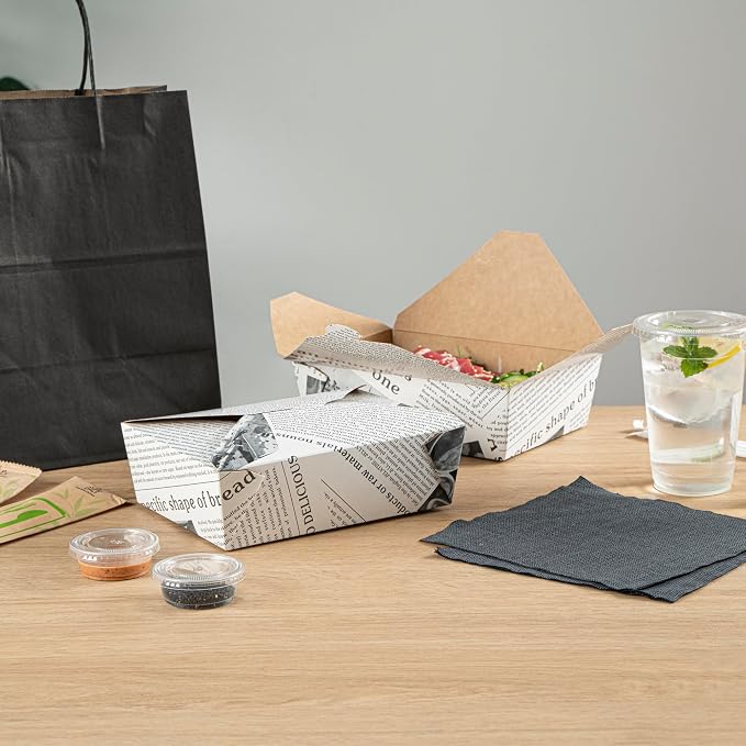 Restaurantware Bio Tek 8.5 x 6.3 x 2.5 Inch Food Containers 200 Durable Noodle Boxes - Disposable Sustainable Newsprint Paper 17-Ounce Takeout Boxes Rectangle For Takeouts Or Picnics - Image 7