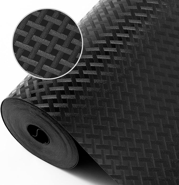 Shelf Liners for Kitchen Cabinets Non Adhensive,Black 17.5"× 78.7" by StaHom