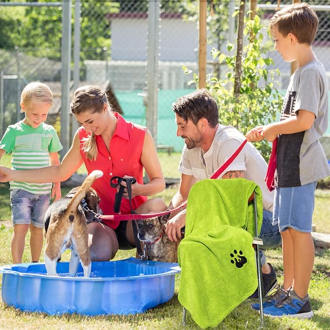Dogvingpk Extra Large Dog Towels for Drying Dogs - Super Absorbent Soft Quick Dry Microfiber Pet Bath Towel for Large & Medium Dogs, 55 * 36 Inch Green - Image 2