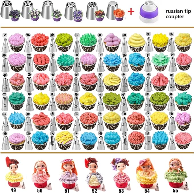 540PCS Cake Decorating Kit - Baking Supplies with 4 Springform Pans, Rotating Turntable, Decorating Tools, Cake Baking Supplies Set for Beginners - Image 5