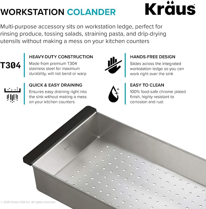 KRAUS Stainless Steel 16.75 in Workstation Sink Colander CS-6 - Image 6