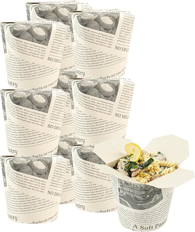 Restaurantware 32 oz Paper Round Noodle Take Out Container, 200 Ct by Restaurantware