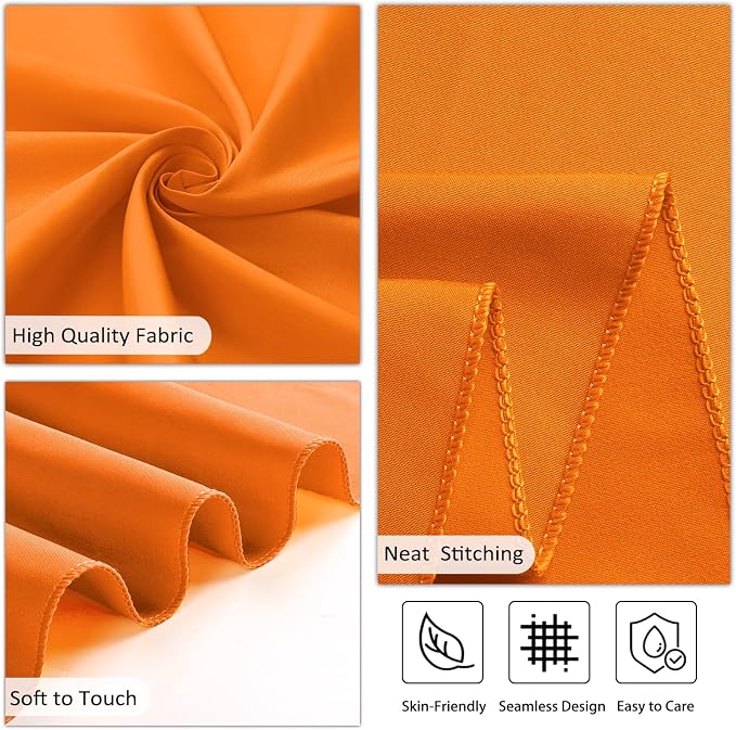 8 Packs 90 Inch Orange Round Tablecloth - Image 5
