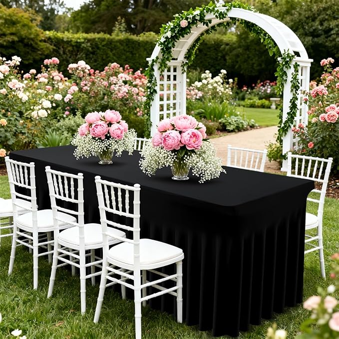 Moosfor 2 Pack Spandex Fitted Rectangle Tablecloth, Elastic Table Skirt - Image 7