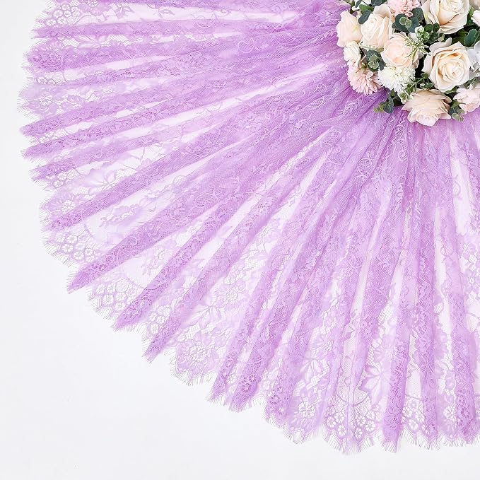 Light Purple Tablecloth Outdoor Lace Table Fabric 2pcs 60x120 Inch for Home - Image 6