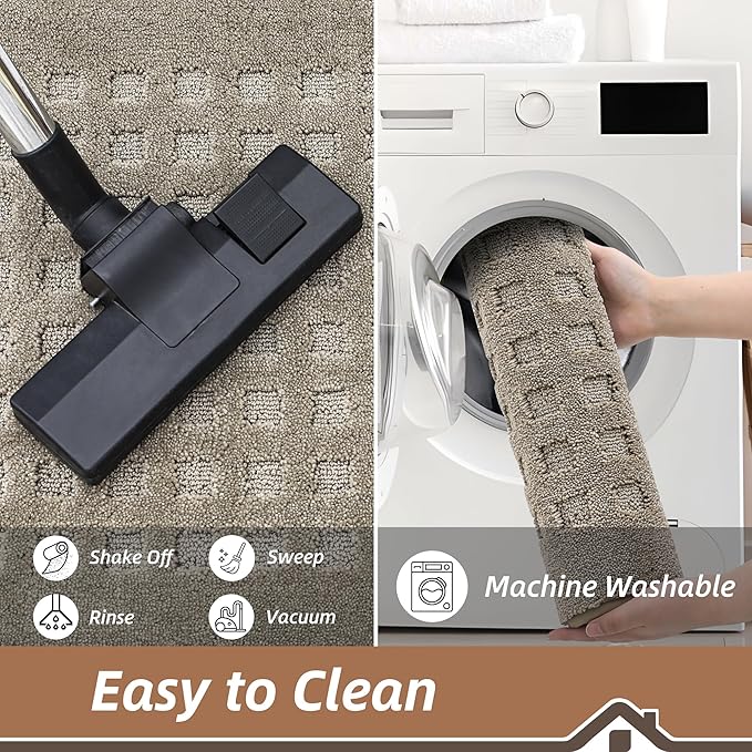 BEQHAUSE Dirt Trapper Door Mats 24"x36", Non Slip Washable, Beige - Image 6