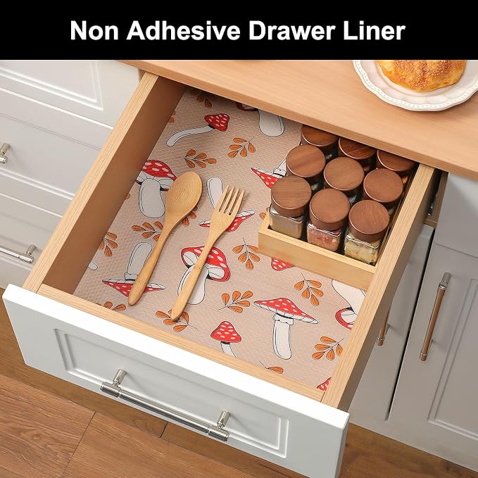 Cooyes Shelf Liner – Non-Slip Cabinet & Drawer Liner for Kitchen – Non-Adhesive Waterproof Shelf Paper with Modern Pattern – Durable EVA Cabinet Mat – Easy to Cut (Burgundy,17.5" W x 197" L) - Image 4