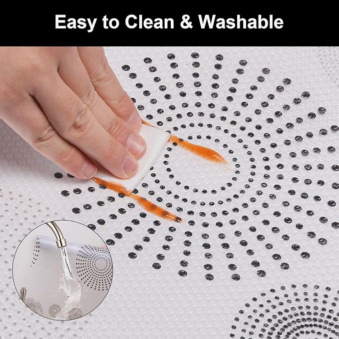 Cooyes Shelf and Drawer Liner for Kitchen Cabinets – Non-Adhesive, Waterproof, Non-Slip Cabinet Liners for Scratch Protection, Desk, Refrigerator, Shelves, Drawers with Modern Pattern - Image 7