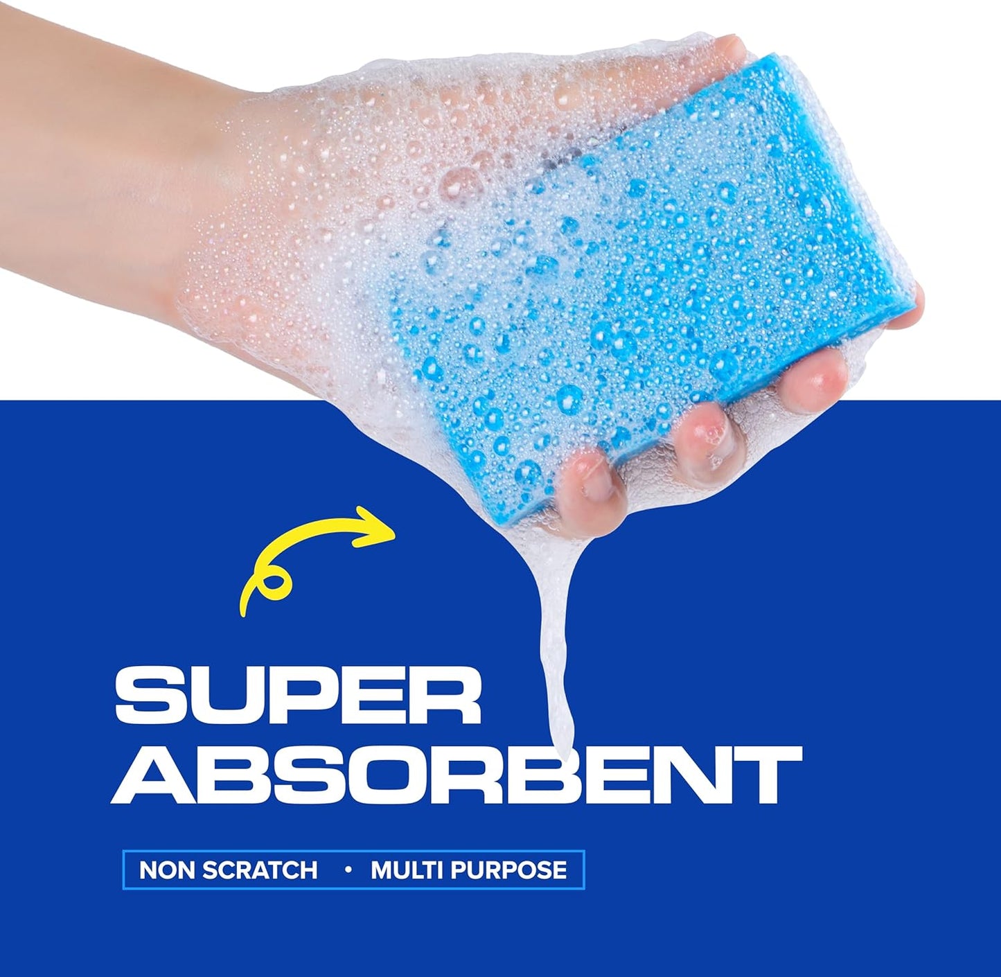 SCRUBIT 48-Count Sponges Kitchen for Dishes Cleaning - Non-Scratch Dish Scrub Sponge - Packaging May Vary, Natural Cellulose Kitchen Sponges