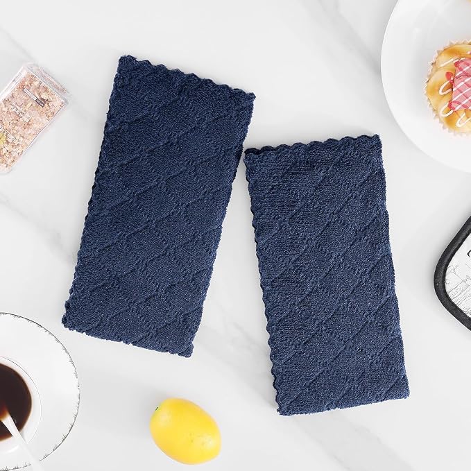 Homaxy 18 Pack Super Soft Absorbent Dish Towels, 10" x 20", Navy Blue - Image 7