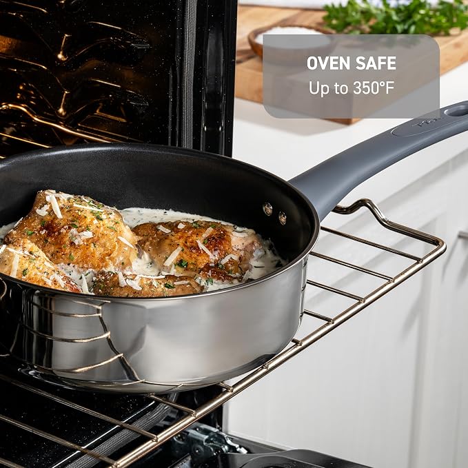 T-fal Essentials Nonstick Stainless Steel Frying Pan, 10.5 in Skillet - Image 7