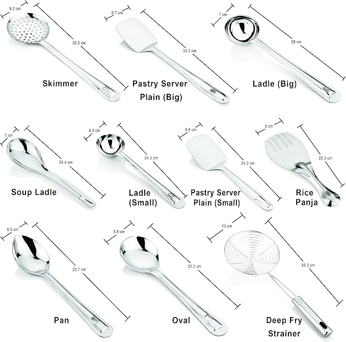 SPRINGWAY - Brand of Happiness | Stainless Steel Chef Choice Cooking & Serving Spoon (Set of 10) - Image 3