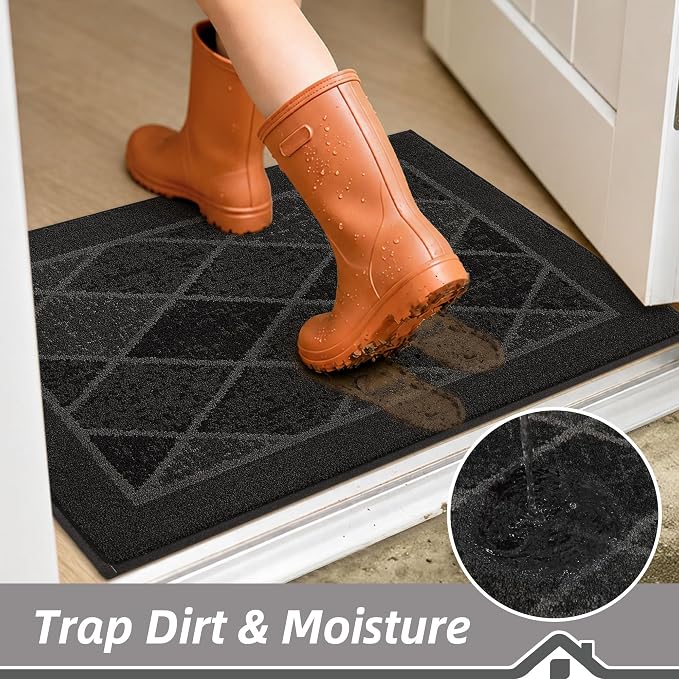 BEQHAUSE Dirt Trapper Door Mats 36" x 60", Non-Slip Washable, Dark Grey - Image 3