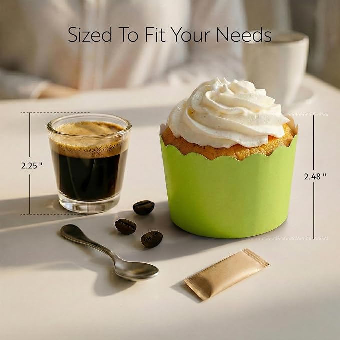 Restaurantware Baking Cups 200 Pack of 10 oz Paper Cupcake Liners Greaseproof Scalloped Oven-Safe Elegant Dessert Muffin Cups Disposable for Parties - Image 2