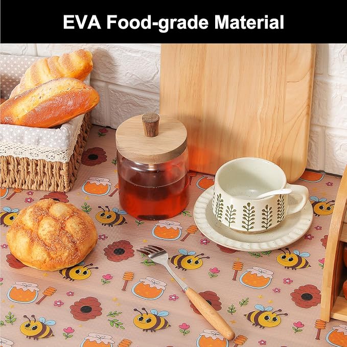 Cooyes Shelf Liner – Non-Slip Cabinet & Drawer Liner for Kitchen – Non-Adhesive Waterproof Shelf Paper with Modern Pattern – Durable EVA Cabinet Mat – Easy to Cut (Buff,17.5" W x 78.7" L) - Image 3