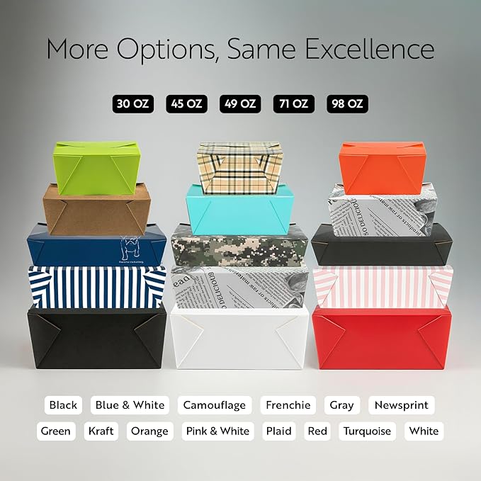Restaurantware Paper Food Box 50 Count 45 Oz Leakproof Paper Lunch Box Greaseproof Food Container Tab-Lock Design 6.73 x 5.5 x 2.6 Inches Turquoise - Image 5