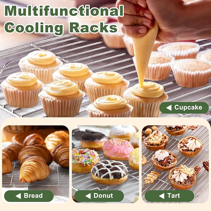TeamFar Baking Sheet with Rack Set, 3 Pans + 3 Racks, 16/12.5/10.5 Inch | Stainless Steel Cookie Sheets Baking Pans Trays and Cooling Racks for Cooking, Non-Toxic & Heavy Duty, Dishwasher Safe - Image 7