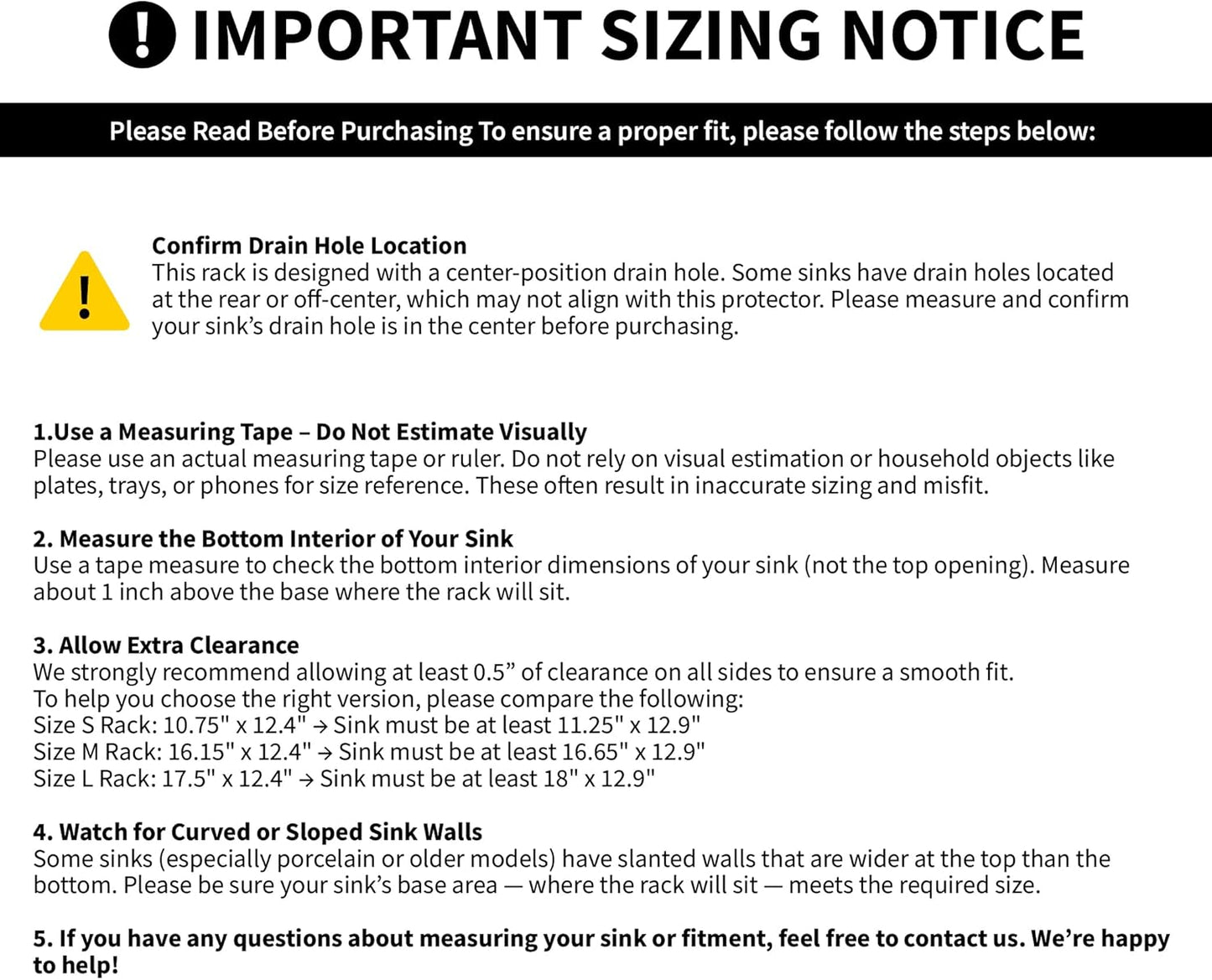 SunnyPoint 304 Stainless Steel Sink Protector Rack – Rust-Resistant Grid for Kitchen Sink Bottom, Scratch Prevention, Drainage Support – Fits Sinks 10.75" x 12.4", Center Drain Hole Required