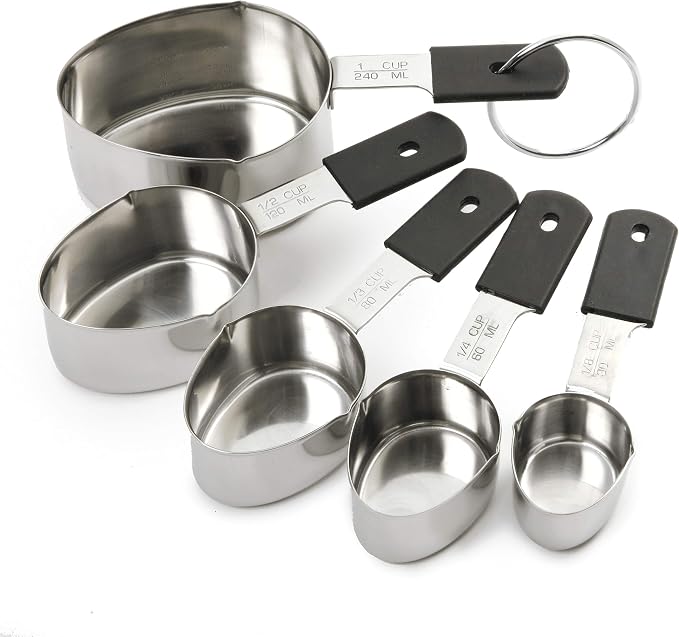 Norpro Grip-Ez Stainless Steel Measuring Cups, 5-Piece, Silver by Unknown