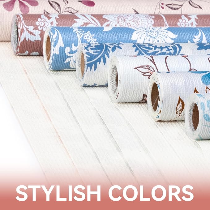 Shelf Liner, Non Adhesive Pink Floral 18 Inch x 8 FT (2 Rolls) Drawer Liner - Image 9