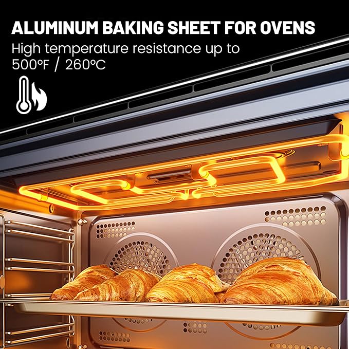 BIEAMA 6 Pack Half Size Baking Sheet Pan, Aluminum Commercial Pan 18" x 13" | Heavy Duty Baking Pan for Oven Freezer Bakery Hotel Restaurant - Image 7